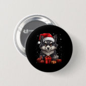 Wolf Sinterklaas Hoed Kerst Sneeuw Xmas Pyjama Pa Ronde Button 5,7 Cm (Voorkant /achterkant)