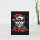 Wolf Sinterklaas Pet Kerstsneeuw Kerstmis Pyjama P Kaart (Voorkant)
