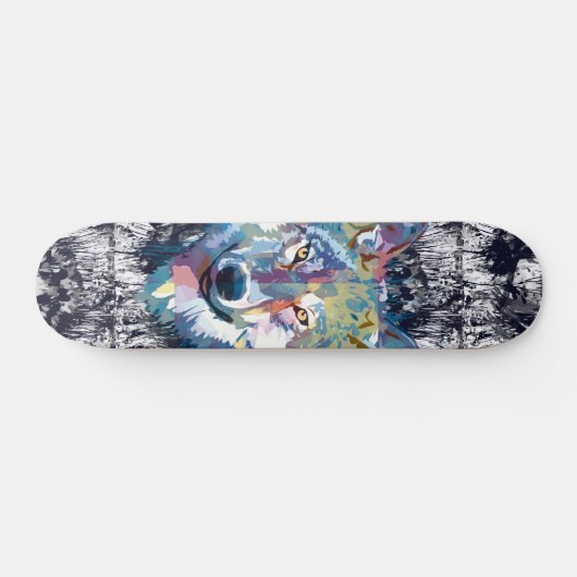 Wolf Skateboard - Blue Wolf Skateboard (Horizontaal)