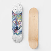 Wolf Skateboard Deck | Colorful Wolf Head (Voorkant)