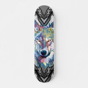 Wolf Skateboard Deck Kleurrijke Wolf Kop