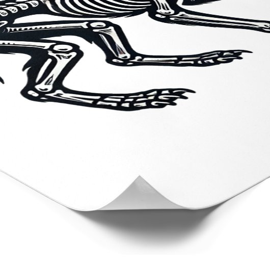 Wolf Skeleton Halloween Poster (Hoek)