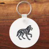 Wolf Skeleton Halloween Sleutelhanger (Voorkant)