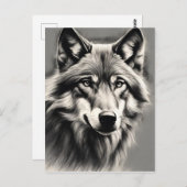 Wolf Sketch Briefkaart (Voorkant / Achterkant)