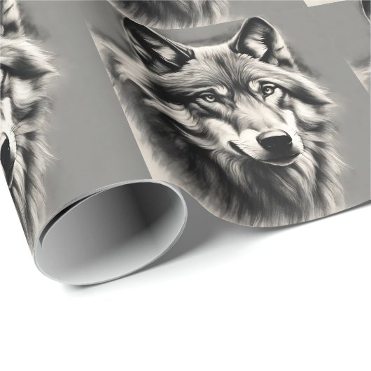 Wolf Sketch Cadeaupapier (Rol Hoek)