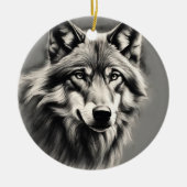 Wolf Sketch Keramisch Ornament (Voorkant)