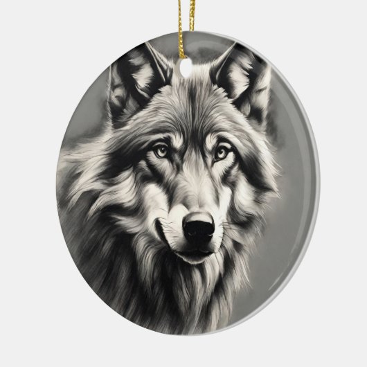 Wolf Sketch Keramisch Ornament (Links)