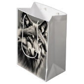 Wolf Sketch Medium Cadeauzakje (Voorkant Gekanteld)