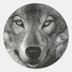 Wolf Sketch Ronde Sticker