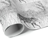 Wolf Sketch Wild Animal Art Monochrome Cadeaupapier (Rol Hoek)