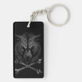Wolf Skull en Crossbones Sleutelhanger (achterkant)