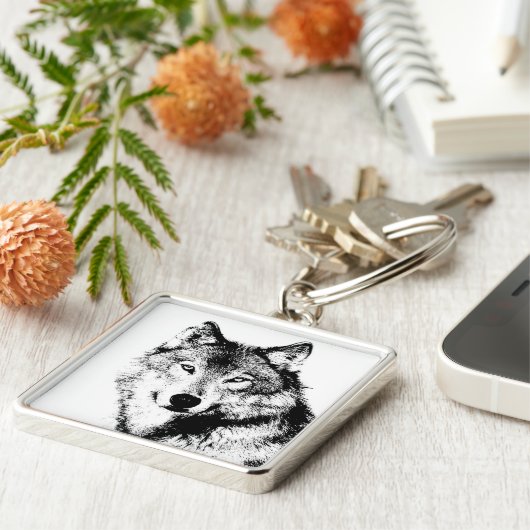 Wolf Sleutelhanger (Zijkant)