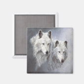 Wolf Snow Buddies Magnet (Voorkant / Achterkant)