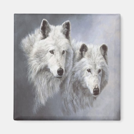 Wolf Snow Buddies Magnet (Voorkant)