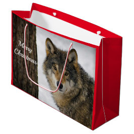 Wolf Snow-kerstfoto Groot Cadeauzakje