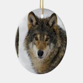 Wolf Snow Tree Photo Keramisch Ornament (Rechts)