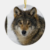 Wolf Snow Tree Photo Keramisch Ornament (Voorkant)