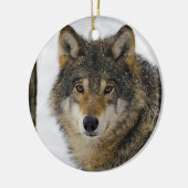 Wolf Snow Tree Photo Keramisch Ornament (Links)