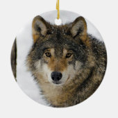 Wolf Snow Tree Photo Keramisch Ornament (Achterkant)