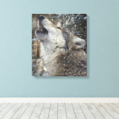 Wolf Song - Pastel Canvas Afdruk (Insitu (Houten vloer))
