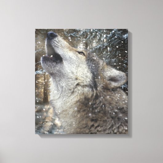 Wolf Song - Pastel Canvas Afdruk (Voorkant)