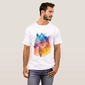 wolf Spatwater kleur T-shirt (Voorkant volledig)