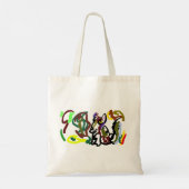 Wolf speelse herfst tote bag (Achterkant)
