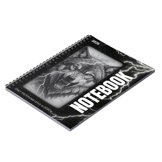 Wolf Spiral Notitieboek - Gothic Lightning Estheti (Linkerzijde)