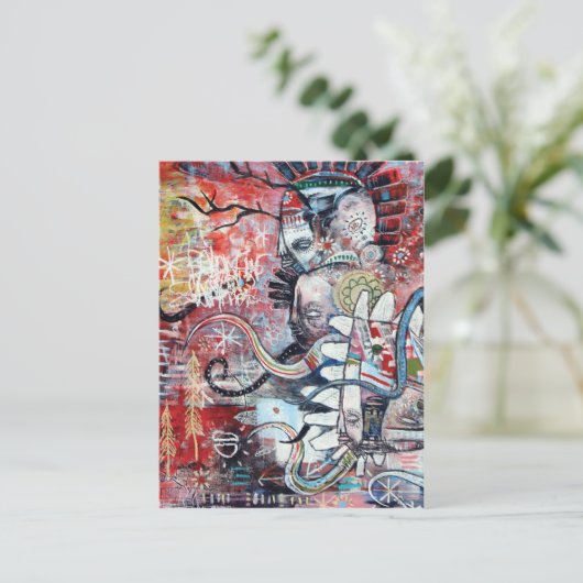 Wolf Spirit Briefkaart (Staand voorkant)