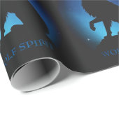 Wolf spirit fenrir wolven zwart blauw geschenkverp cadeaupapier (Rol Hoek)