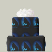 Wolf spirit fenrir wolven zwart blauw geschenkverp cadeaupapier