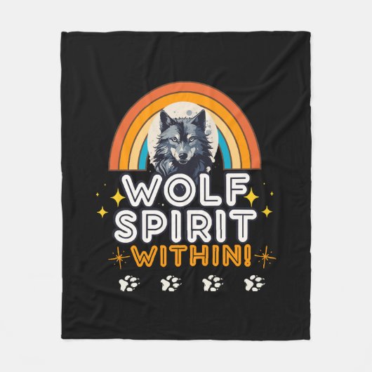Wolf Spirit Inside Fleece Deken (Voorkant)