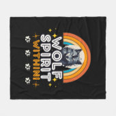 Wolf Spirit Inside Fleece Deken (Voorkant (Horizontaal))