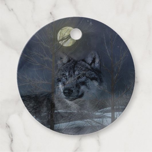 Wolf Spirit Moon Night Bedankjes Labels (Voorkant)