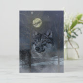 Wolf Spirit Moon Night Kaart (Staand voorkant)