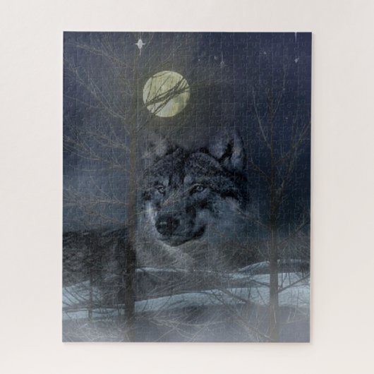 Wolf Spirit Moon Night Legpuzzel (Verticaal)