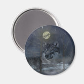 Wolf Spirit Moon Night Magneet (Voorkant / Achterkant)