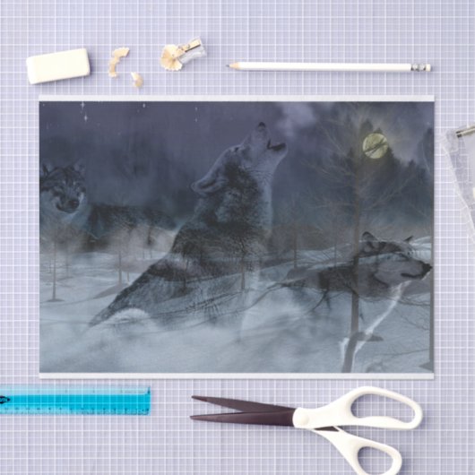 Wolf Spirit Moon Night Tissuepapier (Craft)