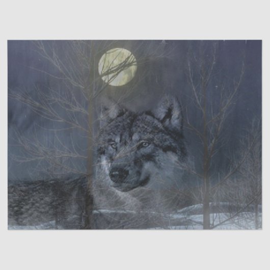 Wolf Spirit Moon Night Tissuepapier (Voorkant)