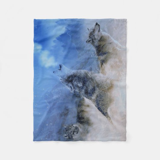 Wolf Spirits Fleece Deken (Voorkant)