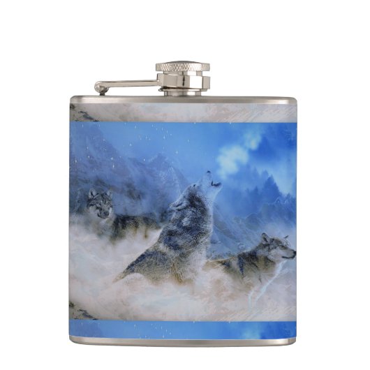 Wolf Spirits Heupfles (Voorkant)