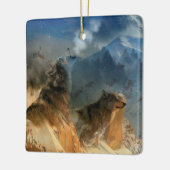 Wolf Spirits in Mountain Mist Keramisch Ornament (Links)