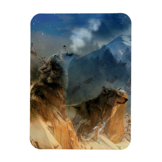 Wolf Spirits in Mountain Mist Magneet (Verticaal)