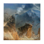 Wolf Spirits in Mountain Mist Tegeltje (Voorkant)