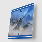 Wolf Spirits Square Wall klok (Hoek)
