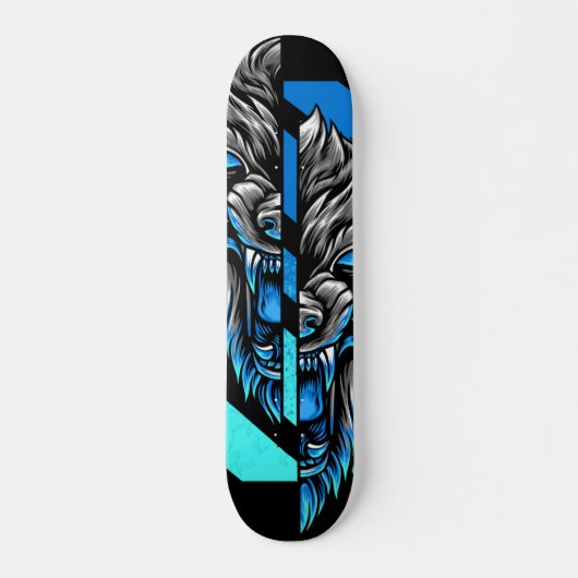 Wolf Split Head Persoonlijk Skateboard (Voorkant)