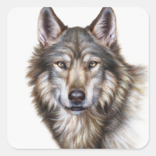 Wolf Square Sticker (Voorkant)