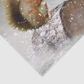 Wolf Squirrel Winter Snow Forest Moon Landscape Tissuepapier (Detail)