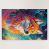 Wolf staat in een droomlandschap legpuzzel (Horizontaal)