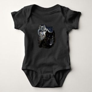 Wolf Star Wolves Wild Moon Stars Loyal Gray Wolf D Romper